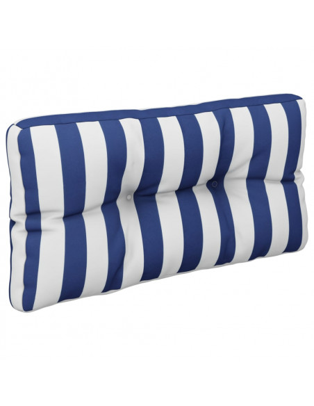 Cuscini per Pallet 2 pz Strisce Blu e Bianche in Tessuto