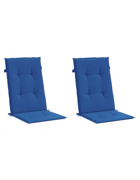 Cuscini per Sedie 2 pz Blu Reale 120x50x3 cm in Tessuto