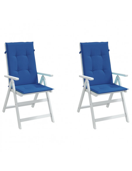 Cuscini per Sedie 2 pz Blu Reale 120x50x3 cm in Tessuto