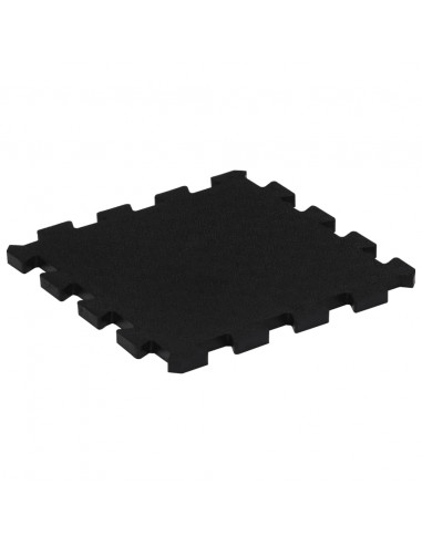 Piastrelle per Pavimenti in Gomma 16 pz Nere 16 mm 30x30 cm