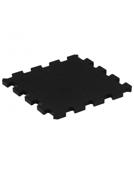 Piastrelle per Pavimenti in Gomma 16 pz Nere 16 mm 30x30 cm