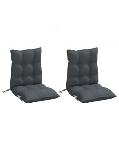 Cuscini per Sedie Schienali Bassi 2 pz Antracite Tessuto Oxford