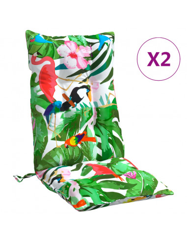 Cuscini per Sedia Schienale Alto 2pz Multicolore Tessuto Oxford