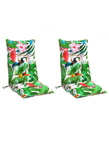 Cuscini per Sedia Schienale Alto 2pz Multicolore Tessuto Oxford