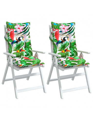 Cuscini per Sedia Schienale Alto 2pz Multicolore Tessuto Oxford