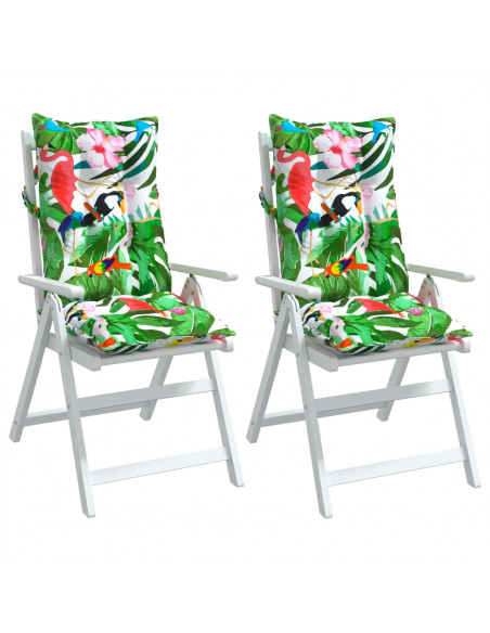 Cuscini per Sedia Schienale Alto 2pz Multicolore Tessuto Oxford