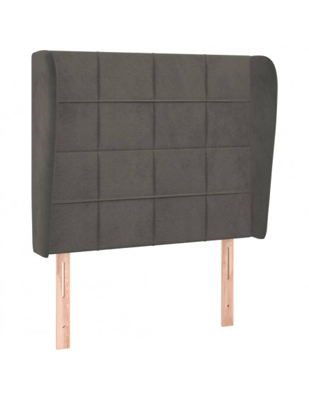 Testiera ad Orecchio GrigioScuro 103x23x118/128cm in Velluto