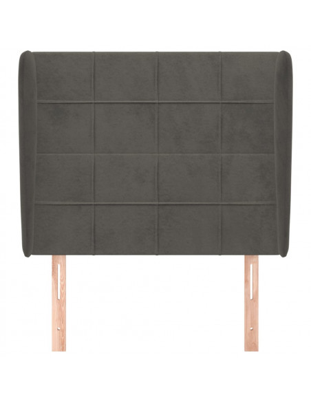 Testiera ad Orecchio GrigioScuro 103x23x118/128cm in Velluto