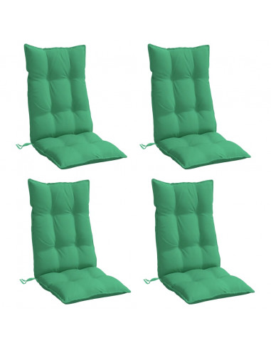 Cuscini per Sedia con Schienale Alto 4 pz Verde Tessuto Oxford
