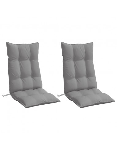 Cuscini per Sedia Schienale Alto 2 pz Grigio Tessuto Oxford