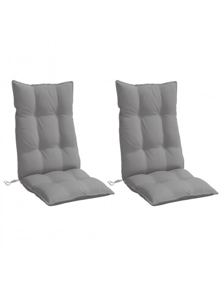 Cuscini per Sedia Schienale Alto 2 pz Grigio Tessuto Oxford