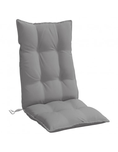 Cuscini per Sedia Schienale Alto 2 pz Grigio Tessuto Oxford