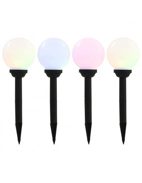 Lampade Solari da Esterni Sferiche 4pz LED RGB 15cm