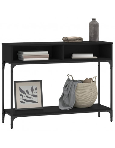 Tavolino Consolle Nero 100x30,5x75 cm in Legno Multistrato