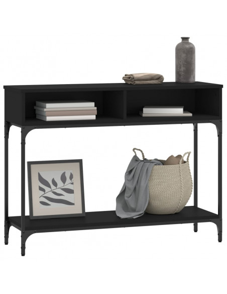 Tavolino Consolle Nero 100x30,5x75 cm in Legno Multistrato