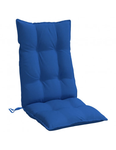 Cuscini Sedia con Schienale Alto 2 pz Blu Reale Tessuto Oxford