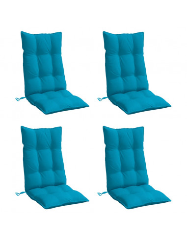 Cuscini Sedia con Schienale Alto 4 pz Blu Chiaro Tessuto Oxford