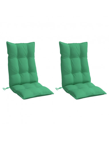 Cuscini per Sedia con Schienale Alto 2 pz Verde Tessuto Oxford