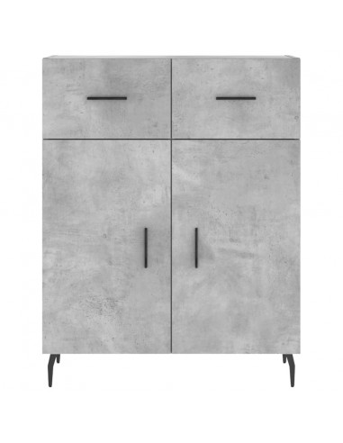 Credenza Grigio Cemento 69,5x34x180 cm in Legno Multistrato