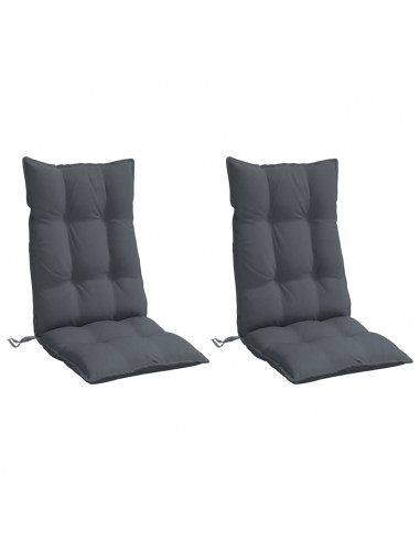Cuscini per Sedia Schienale Alto 2 pz Antracite Tessuto Oxford