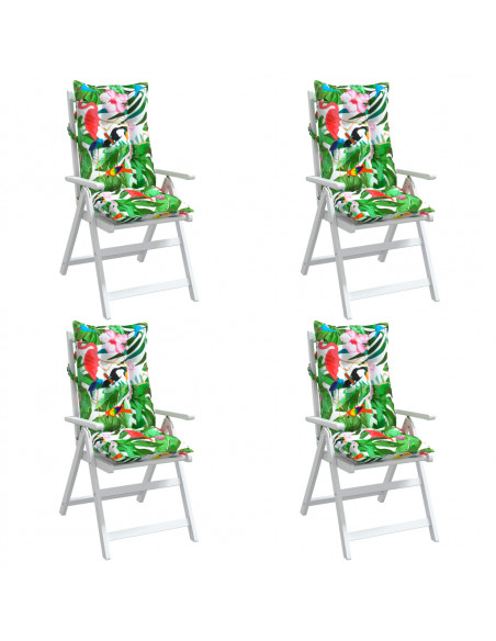 Cuscini per Sedia Schienale Alto 4pz Multicolore Tessuto Oxford