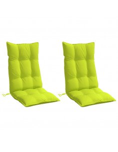 Cuscini Sedia Schienale Alto 2 pz Verde Chiaro Tessuto Oxford 2