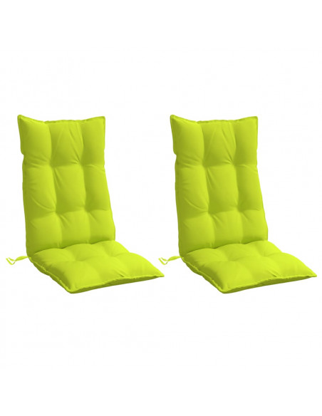 Cuscini Sedia Schienale Alto 2 pz Verde Chiaro Tessuto Oxford