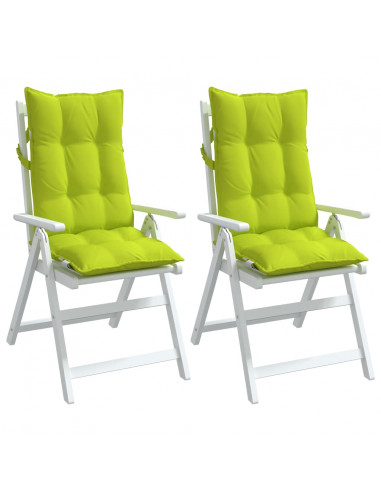 Cuscini Sedia Schienale Alto 2 pz Verde Chiaro Tessuto Oxford