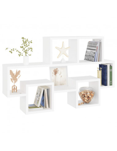 Scaffale a Muro Auto Bianco 82x15x51 cm Legno Multistrato