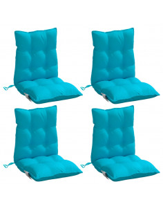 Cuscini Sedia Schienale Basso 4 pz Turchese in Tessuto Oxford 2