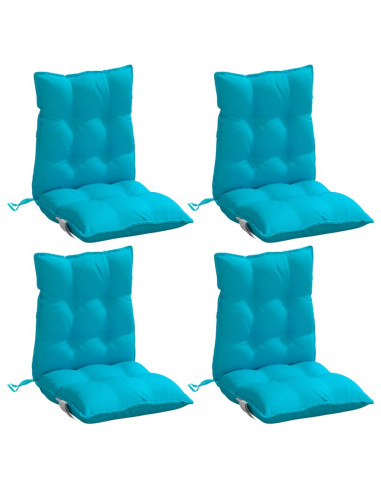 Cuscini Sedia Schienale Basso 4 pz Turchese in Tessuto Oxford