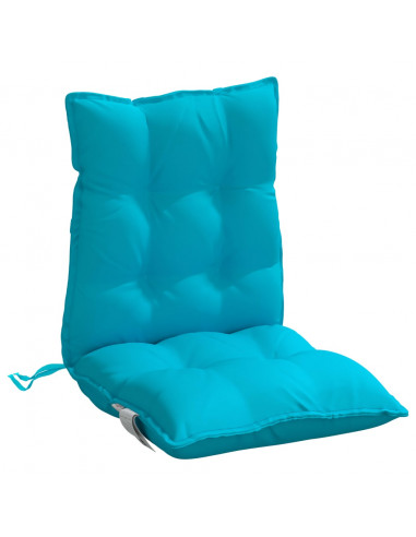 Cuscini Sedia Schienale Basso 4 pz Turchese in Tessuto Oxford