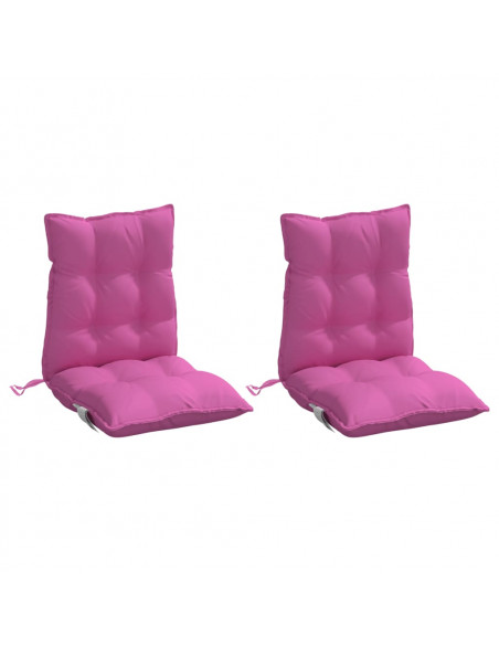 Cuscini per Sedia Schienale Basso 2 pz Rosa in Tessuto Oxford