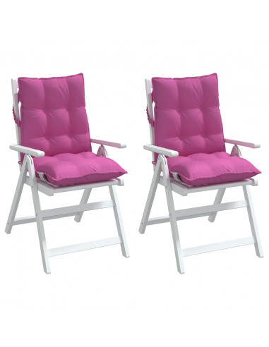 Cuscini per Sedia Schienale Basso 2 pz Rosa in Tessuto Oxford