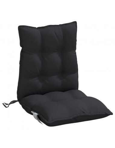 Cuscini per Sedia Schienale Basso 2 pz Neri in Tessuto Oxford