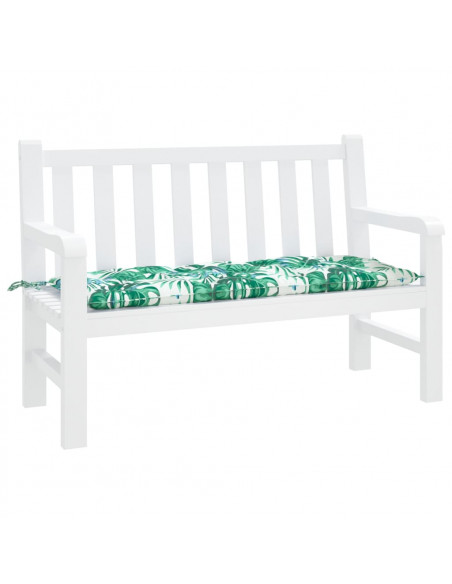 Cuscino Panca Giardino a Foglie 120x50x7 cm in Tessuto Oxford