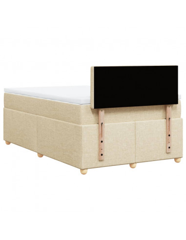 Giroletto a Molle con Materasso Crema 120x190 cm in Tessuto