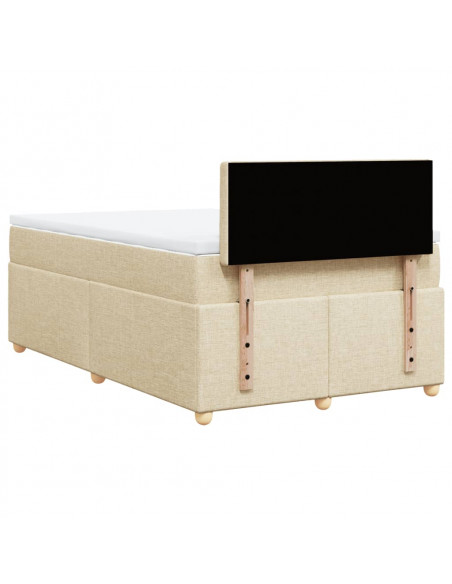 Giroletto a Molle con Materasso Crema 120x190 cm in Tessuto