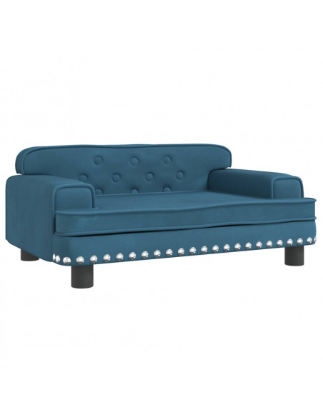 Divano per Bambini Blu 70x45x30 cm in Velluto