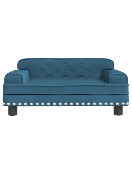 Divano per Bambini Blu 70x45x30 cm in Velluto