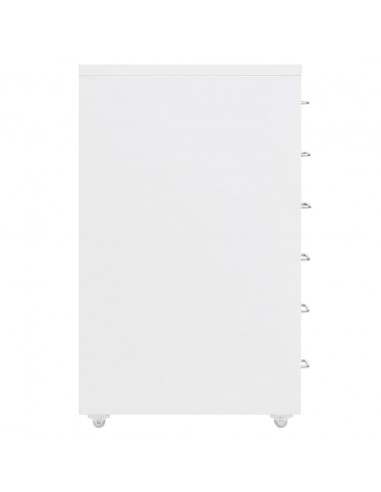 Schedario Mobile Bianco 28x41x69 cm in Metallo