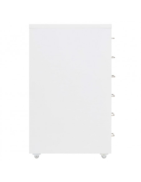 Schedario Mobile Bianco 28x41x69 cm in Metallo