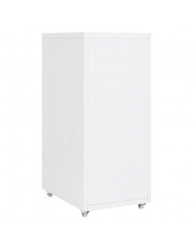 Schedario Mobile Bianco 28x41x69 cm in Metallo