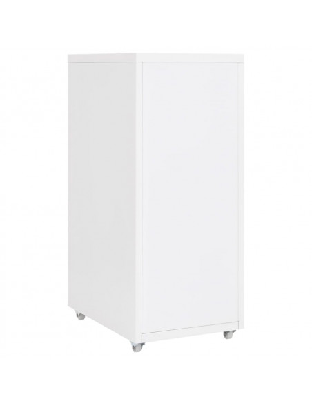 Schedario Mobile Bianco 28x41x69 cm in Metallo
