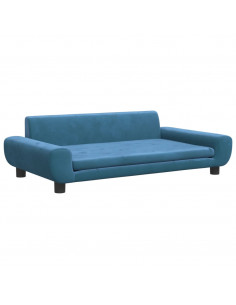 Divano per Bambini Blu 100x54x33 cm in Velluto 2