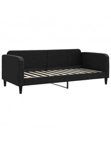 Divano Letto con Letto Estraibile Nero 90x200 cm in Tessuto