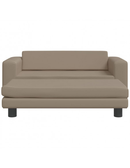 Divano Bambini Poggiapiedi Cappuccino 100x50x30 cm Similpelle