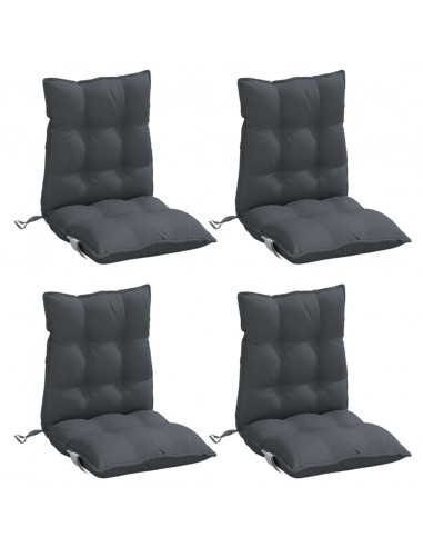 Cuscini per Sedie Schienali Bassi 4 pz Antracite Tessuto Oxford