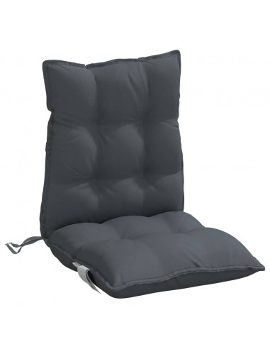 Cuscini per Sedie Schienali Bassi 4 pz Antracite Tessuto Oxford
