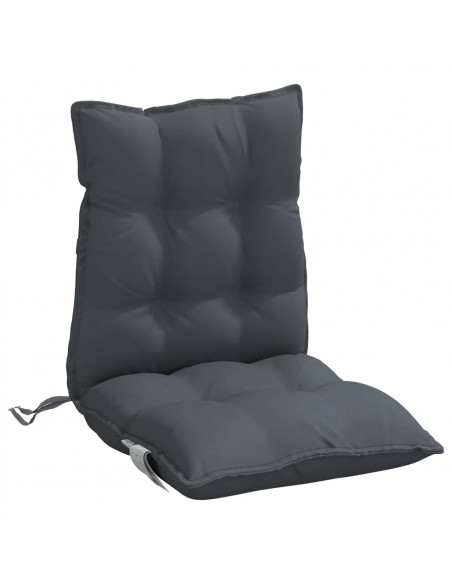 Cuscini per Sedie Schienali Bassi 4 pz Antracite Tessuto Oxford